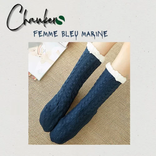 Chausson Chaussette Femme Bleu Marine