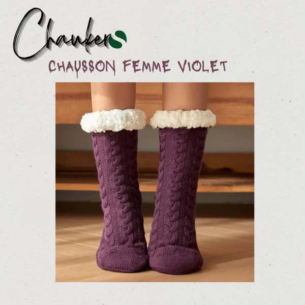 Chausson Chaussette Femme Violet