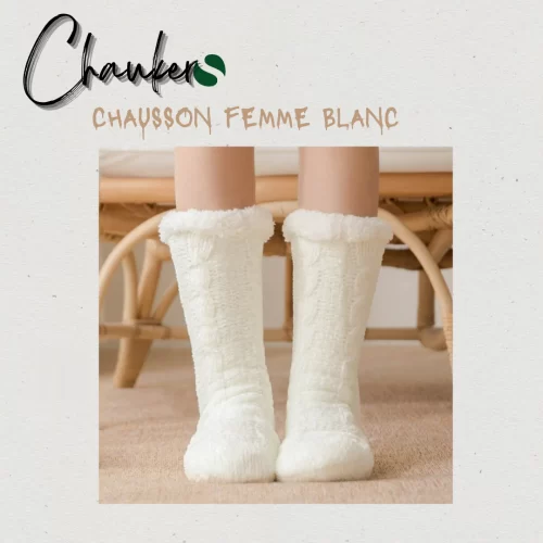 Chausson Chaussette Femme Blanc