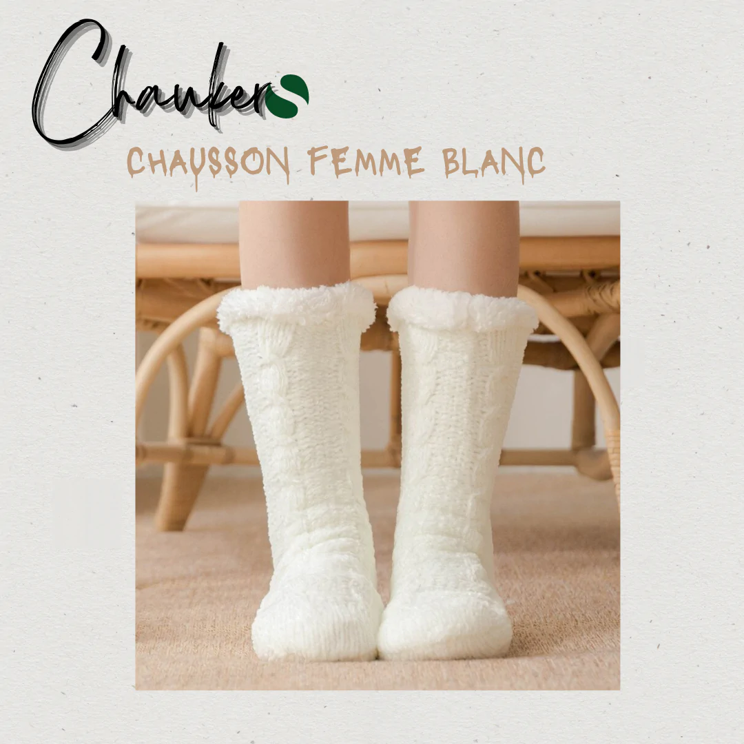 Chaussons Chaussettes Femmes Blancs - Chaukers