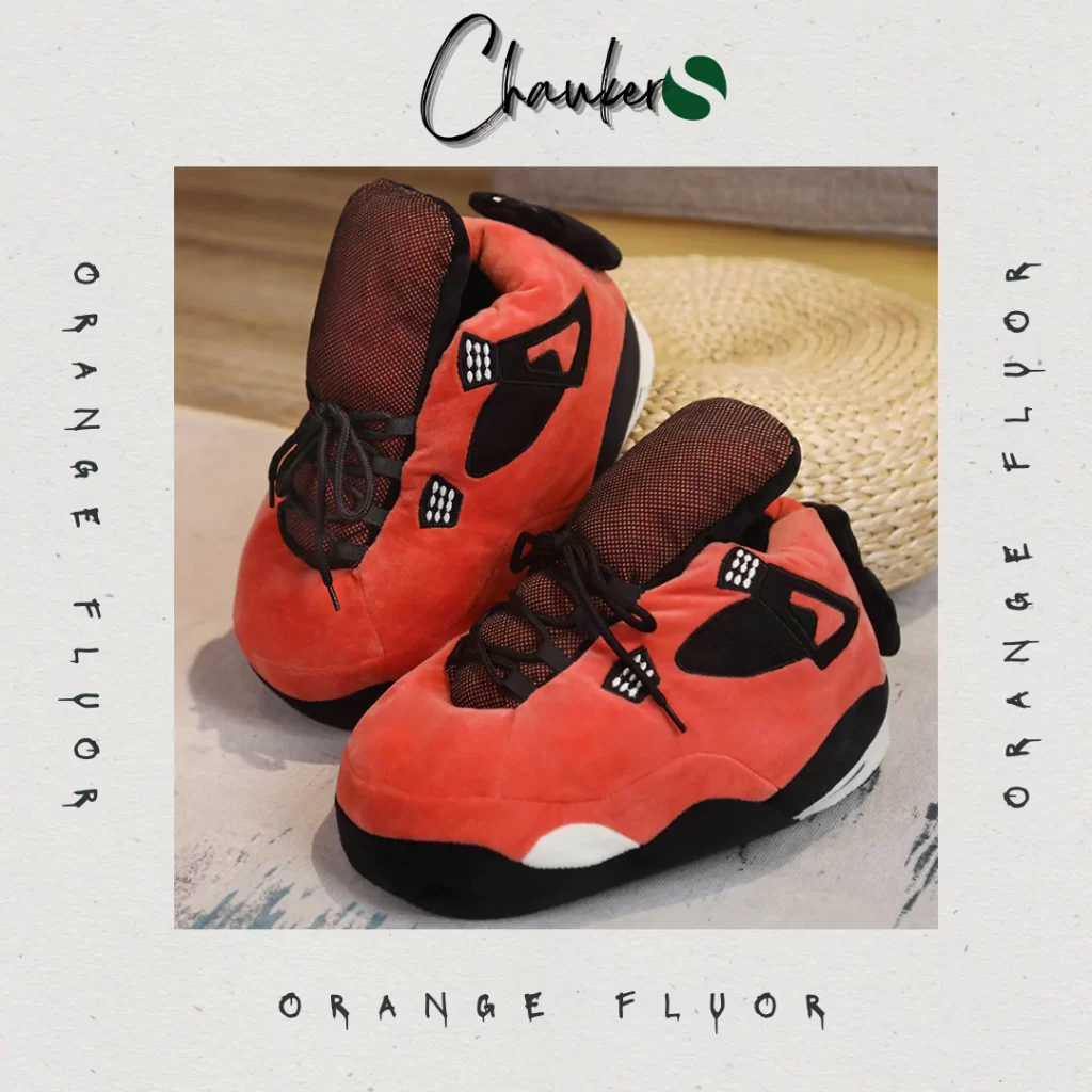 Chausson Sneakers Jordan Orange Fluor