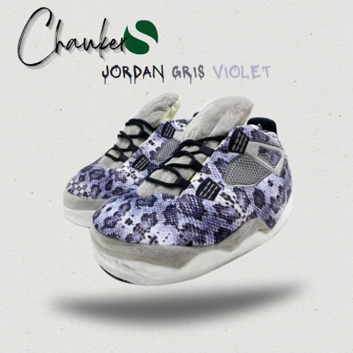 Chausson Sneakers Jordan Gris Violet
