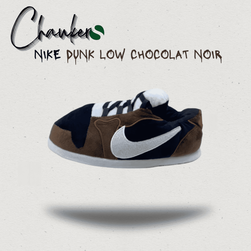 chausson-sneakers-nike-dunk-low-chocolat-noir