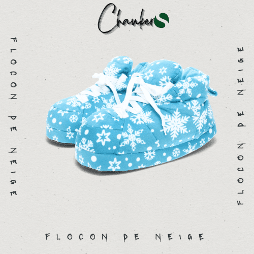 Chausson Sneakers Baskets Flocon de Neige Bleu Sarcelle : L'Élégance Hivernale à vos Pieds