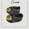 Chausson Sneakers Yeezy Marble Carbon Runna : Élégance Marbrée en Noir, Jaune, et Olive