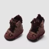 Chausson Bébé Tricot IB Designer Boots Girls : Élégance en Marron et Noir