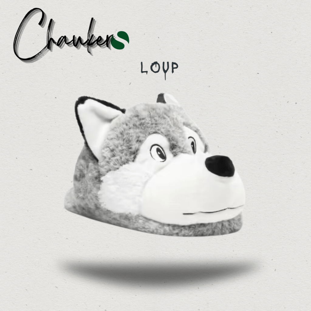 Chausson Animal Garçon 3D en Forme de Loup : Confort et Fun pour les Petits Aventuriers !